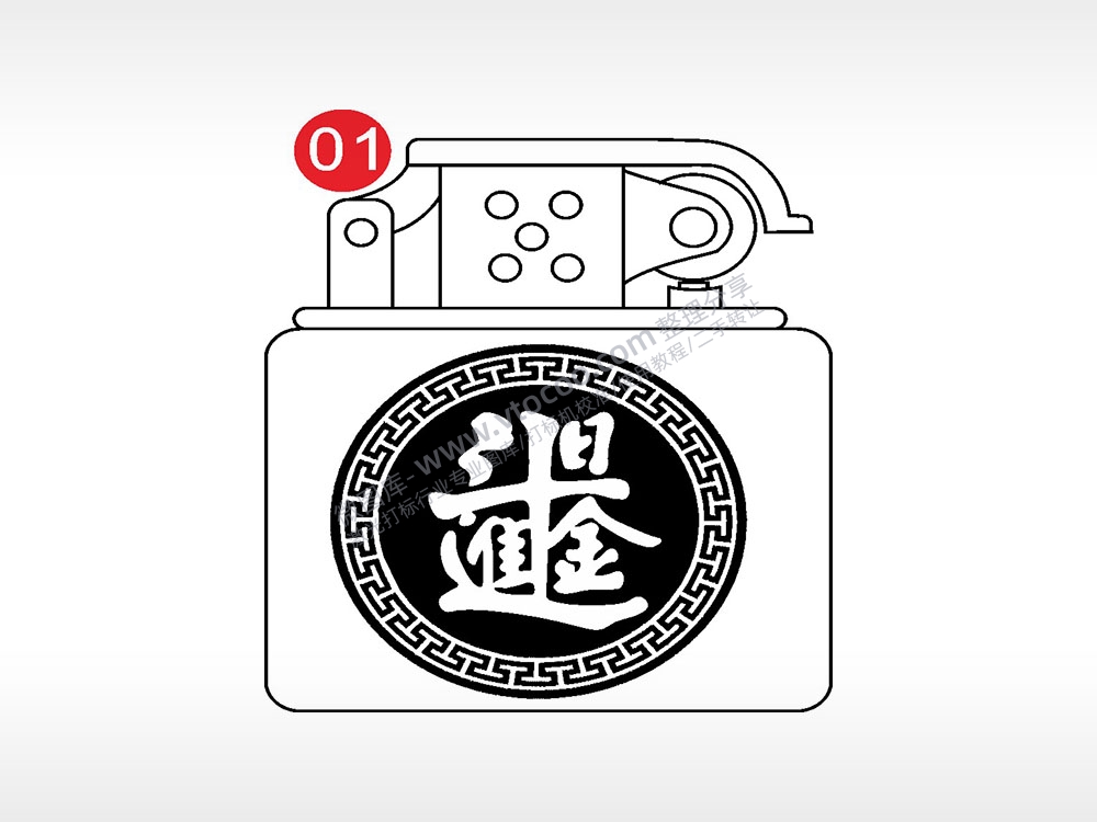 日进斗金老九门打火机AI8.0格式激光打标文件通用矢量图