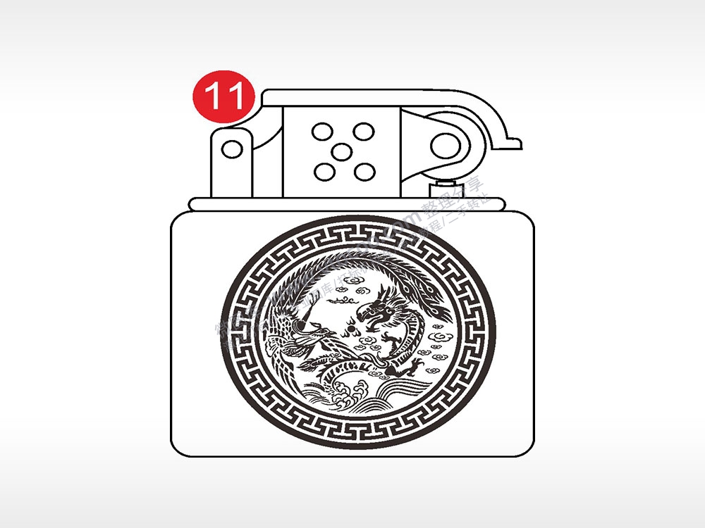 龙凤吉祥老九门打火机AI8.0格式激光打标文件通用矢量图