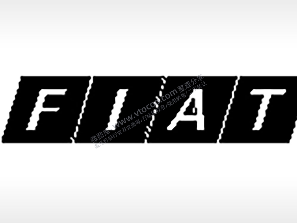 菲亚特车标雕刻挂坠项链PLT格式激光打标文件通用矢量图