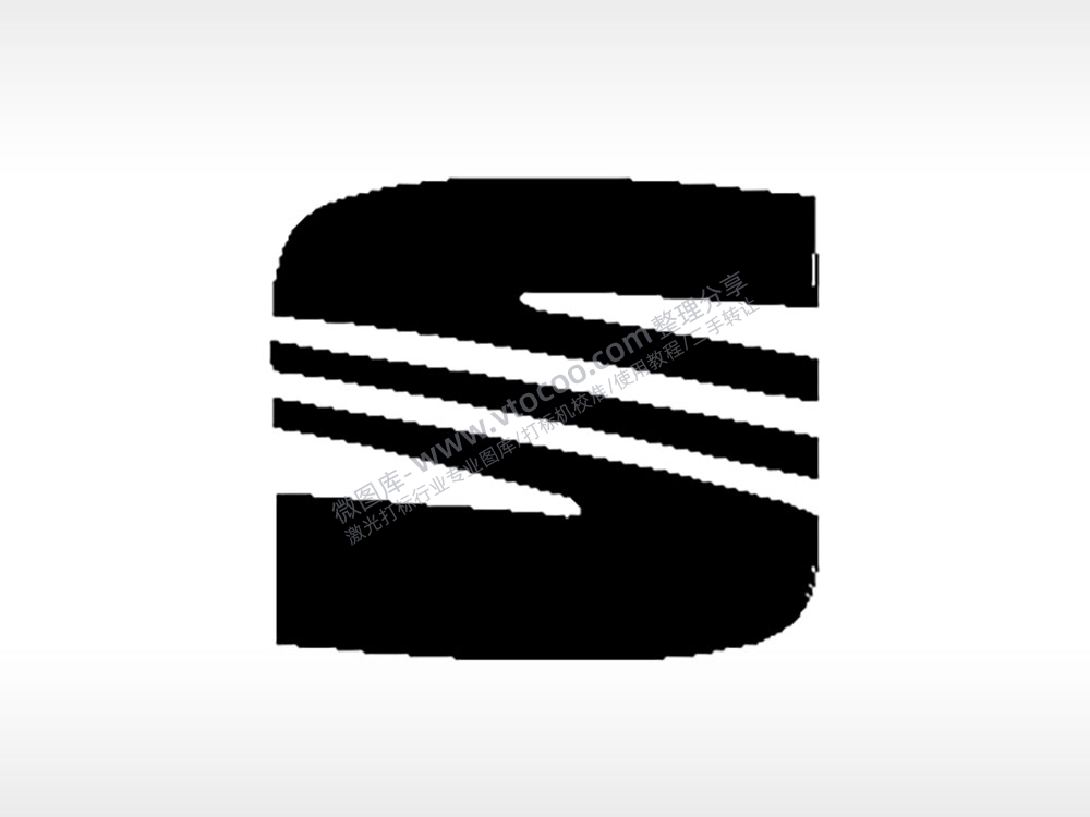 西特汽车车标雕刻挂坠项链PLT格式激光打标文件通用矢量图