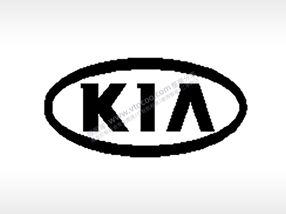 起亚汽车车标雕刻挂坠项链PLT格式激光打标文件通用矢量图