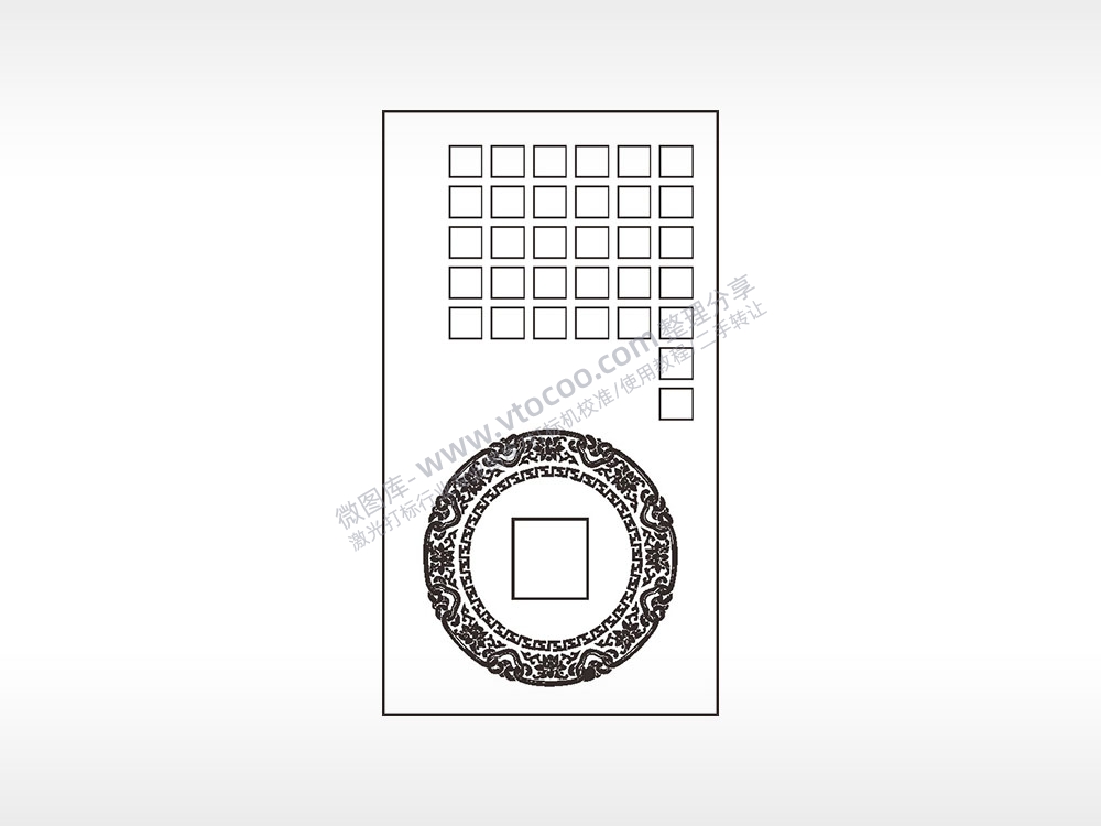 正方形边框填字汽车车标钥匙牌AI8.0格式激光打标文件通用矢量图
