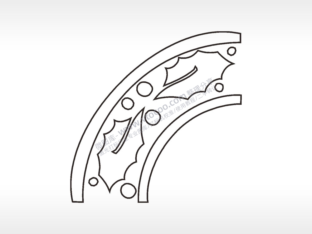 叶子气泡角花对角花边简笔画边框大全AI8.0格式激光打标文件通用矢量图
