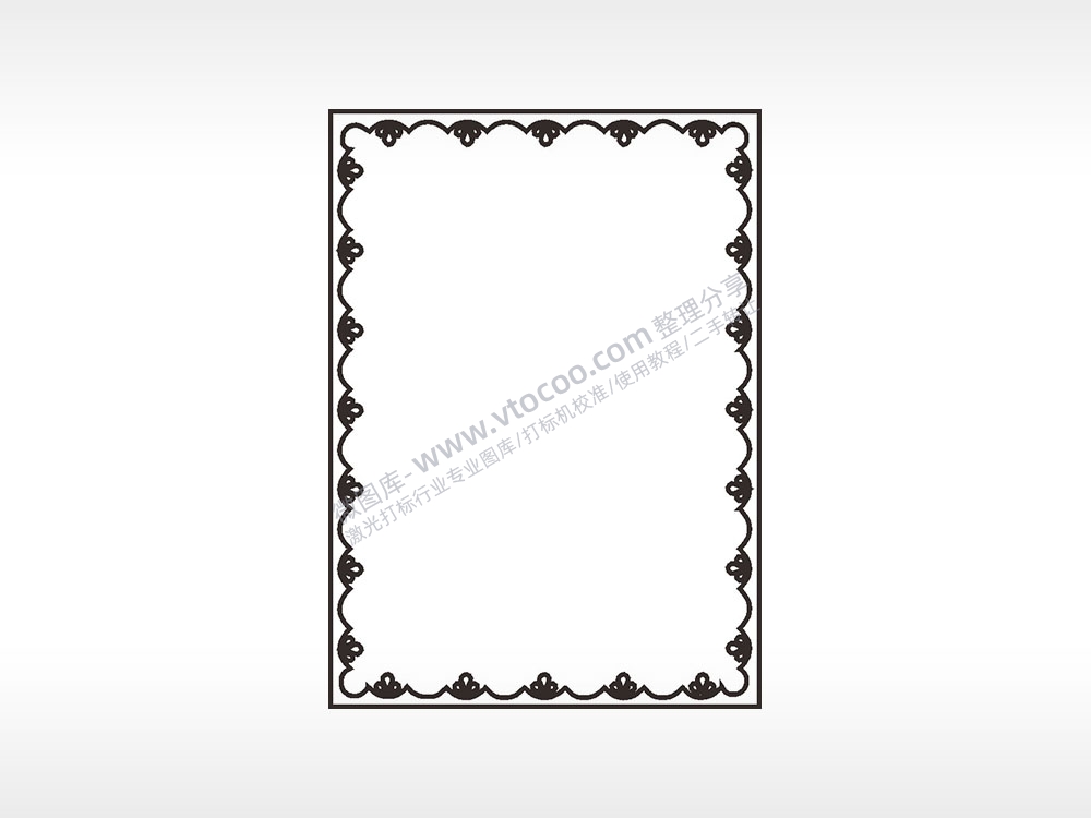 长方形花卉边框大全AI8.0格式激光打标文件通用矢量图