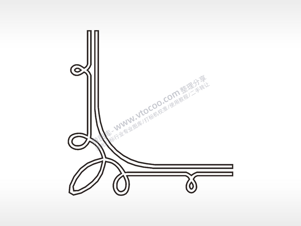回形针条形角花对角花边简笔画边框大全AI8.0格式激光打标文件通用矢量图
