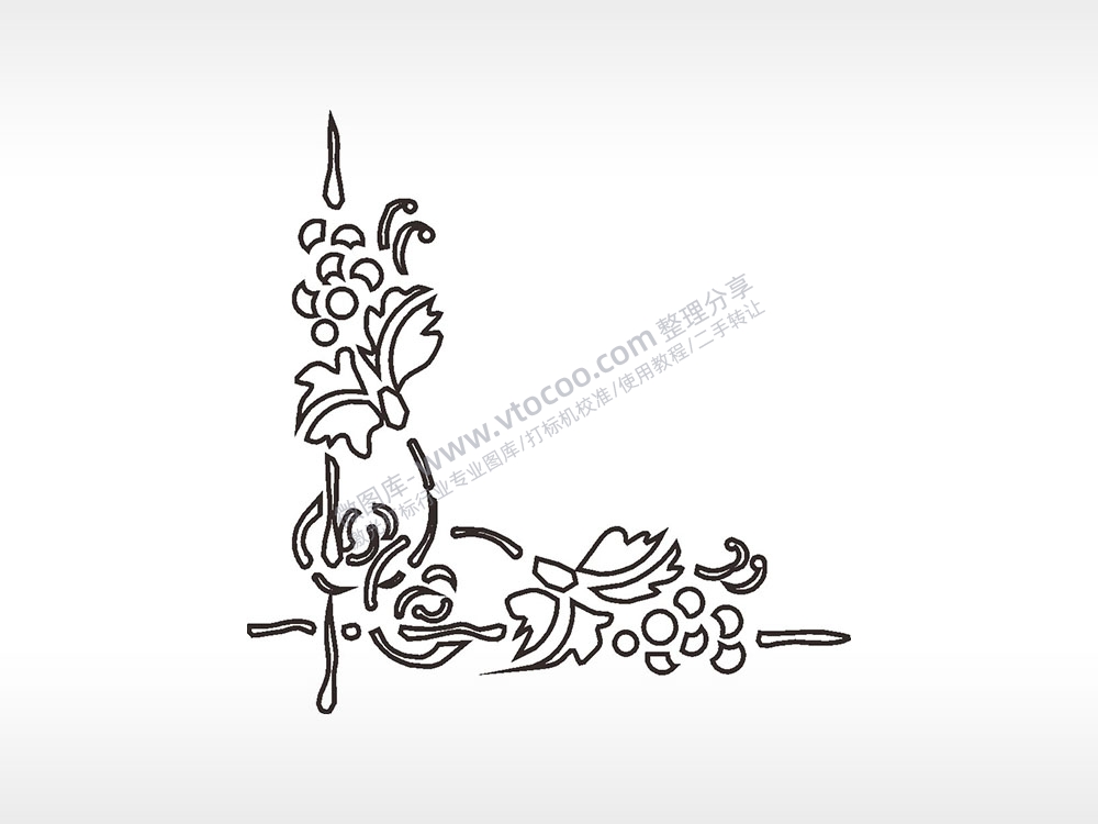 花瓣角花对角花边简笔画边框大全AI8.0格式激光打标文件通用矢量图