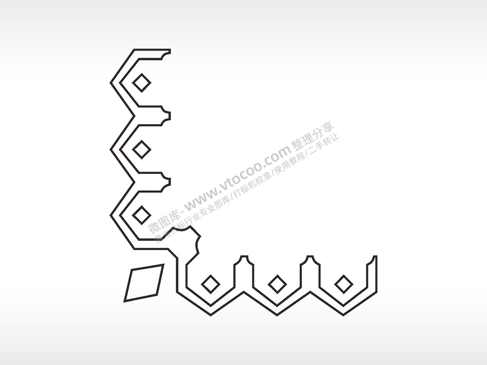 三角形菱形简笔画边框大全AI8.0格式激光打标文件通用矢量图