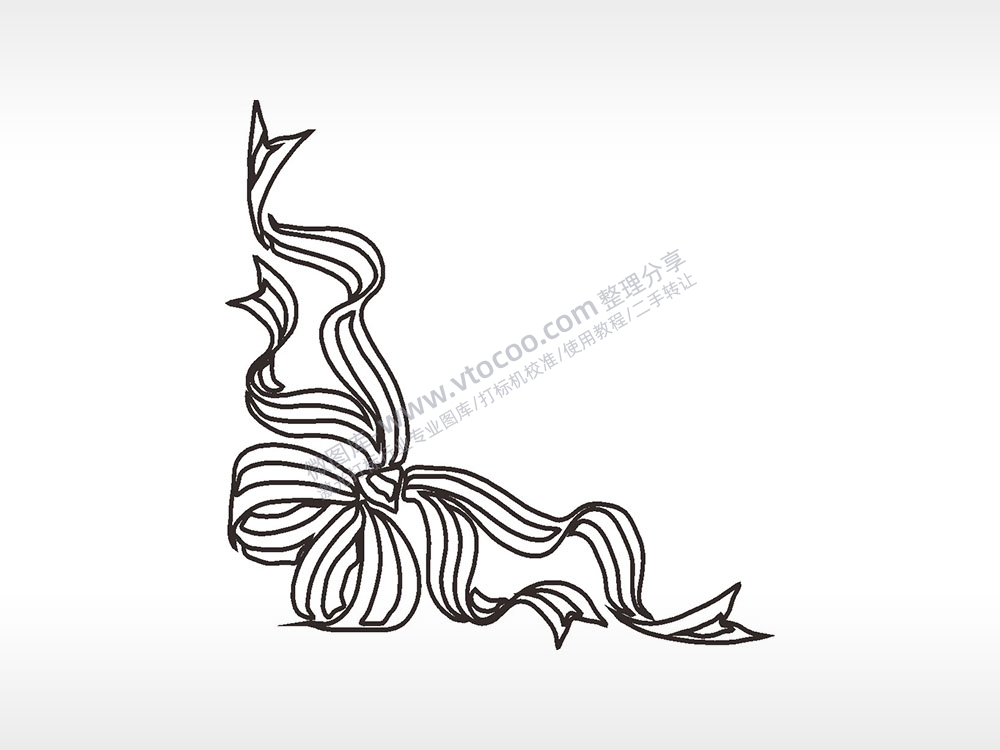 蝴蝶结礼条简笔画边框大全AI8.0格式激光打标文件通用矢量图