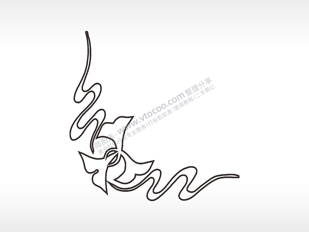 蝴蝶结条线简笔画边框大全AI8.0格式激光打标文件通用矢量图