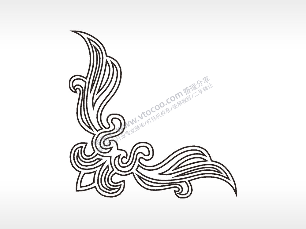 佛教花纹简笔画边框大全AI8.0格式激光打标文件通用矢量图