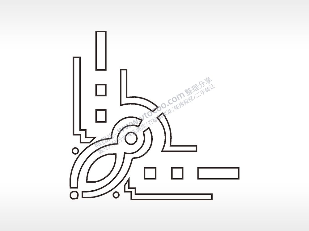 条形图案简笔画边框大全AI8.0格式激光打标文件通用矢量图