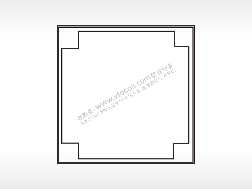 四边形中式天花板简笔画边框大全AI8.0格式激光打标文件通用矢量图