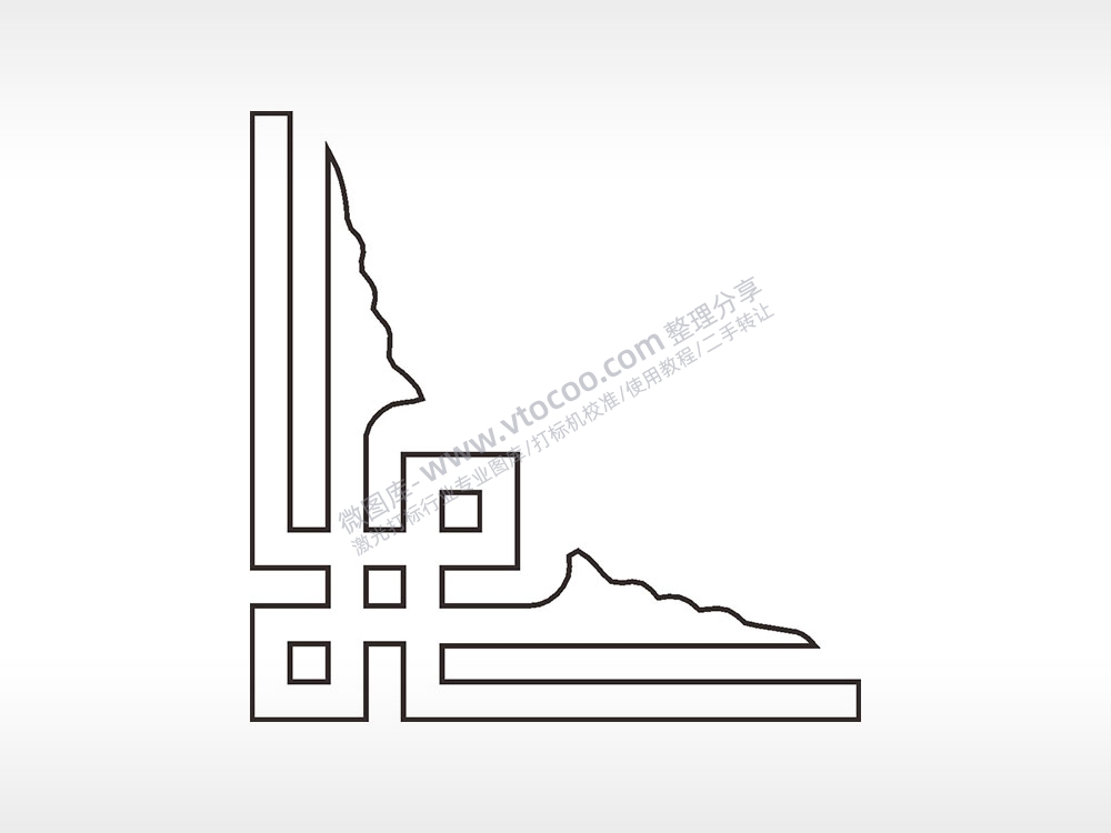 条形正方形简笔画边框大全AI8.0格式激光打标文件通用矢量图