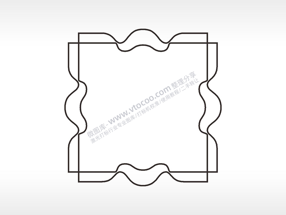 波浪纹简笔画边框大全AI8.0格式激光打标文件通用矢量图