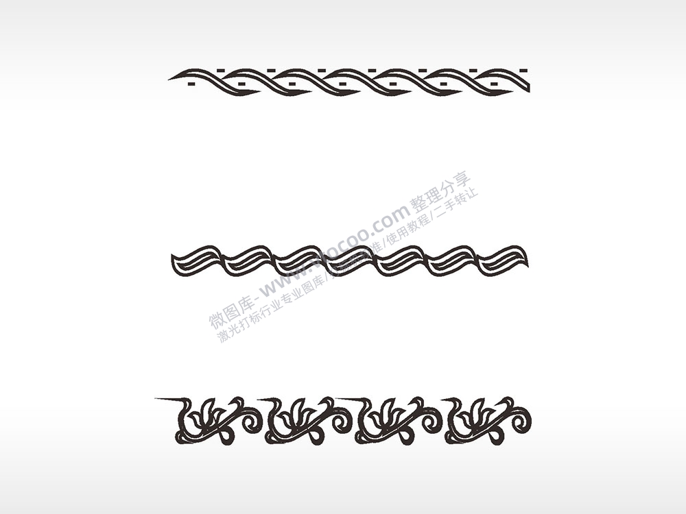 点叶子花瓣简笔画边框大全AI8.0格式激光打标文件通用矢量图