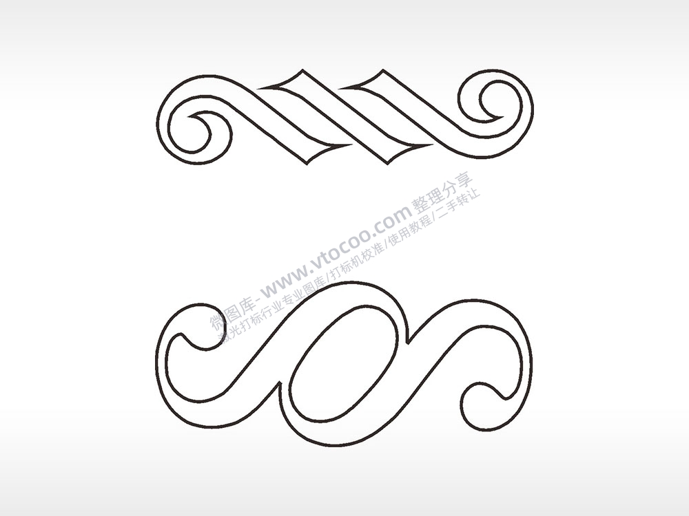 波纹回旋简笔画边框大全AI8.0格式激光打标文件通用矢量图