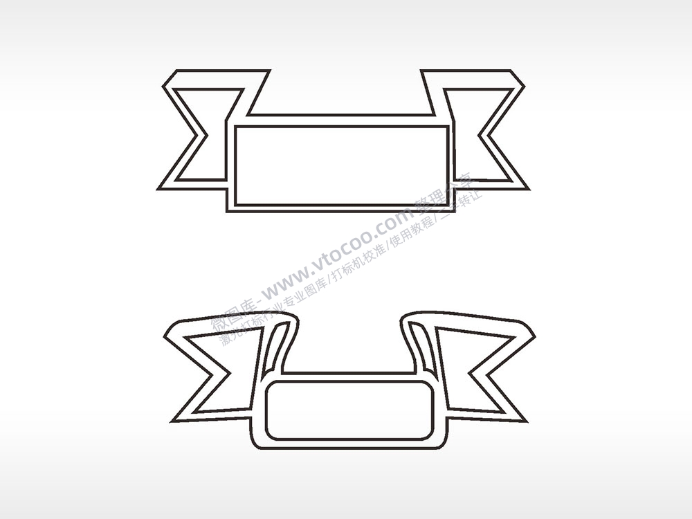 丝带简笔画边框大全AI8.0格式激光打标文件通用矢量图