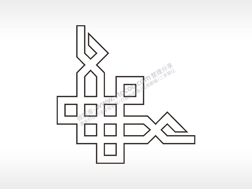 蒙古元素简笔画边框大全AI8.0格式激光打标文件通用矢量图