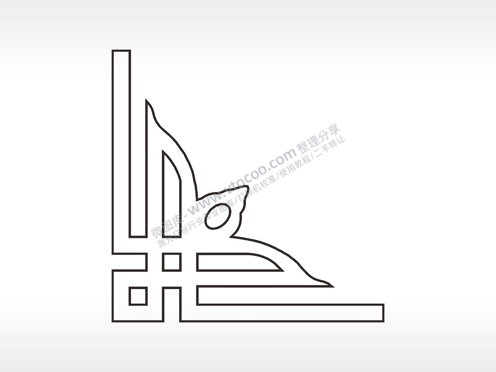 中式边角简笔画边框大全AI8.0格式激光打标文件通用矢量图