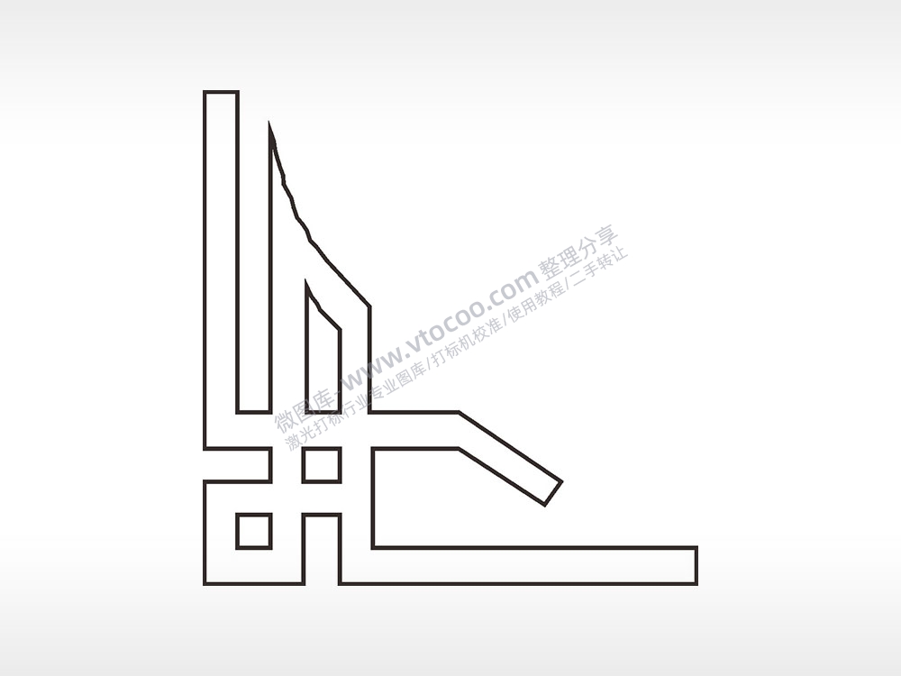 中式边角简笔画边框大全AI8.0格式激光打标文件通用矢量图