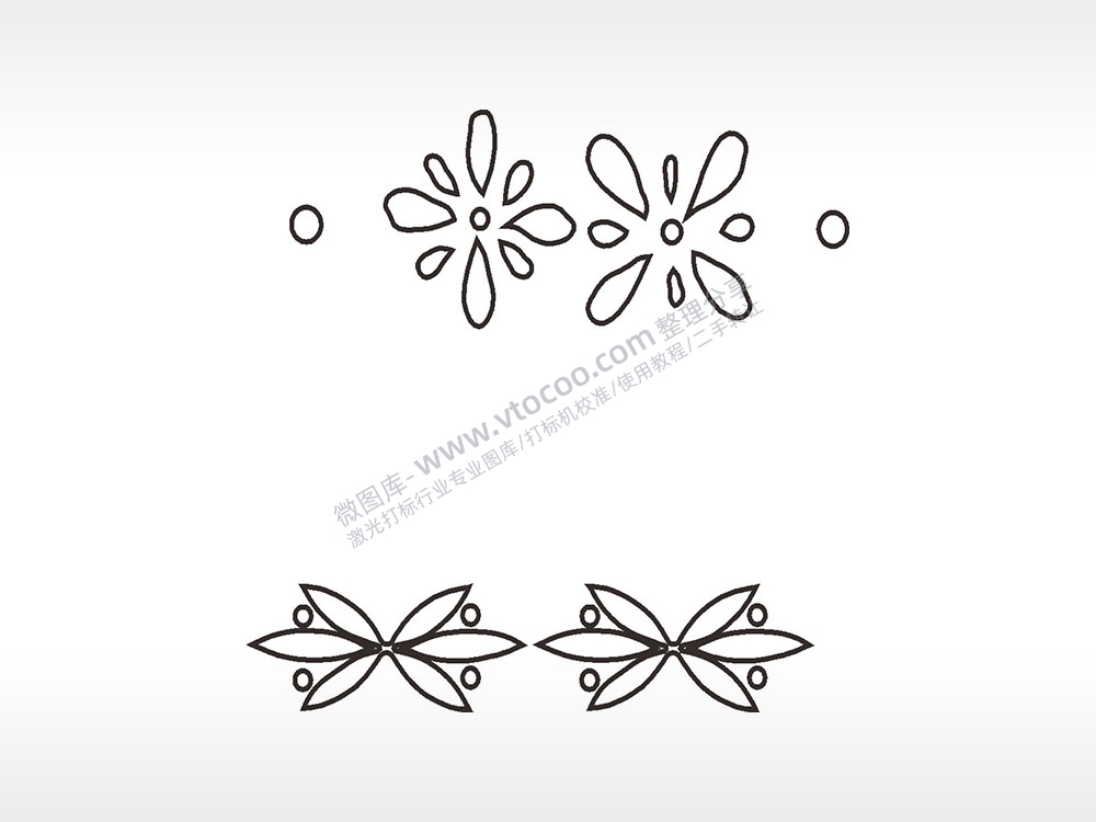 花朵轮廓边角简笔画边框大全AI8.0格式激光打标文件通用矢量图