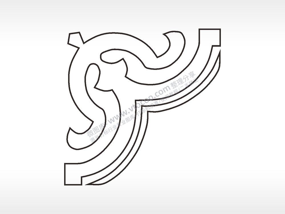 波浪线边角简笔画边框大全AI8.0格式激光打标文件通用矢量图