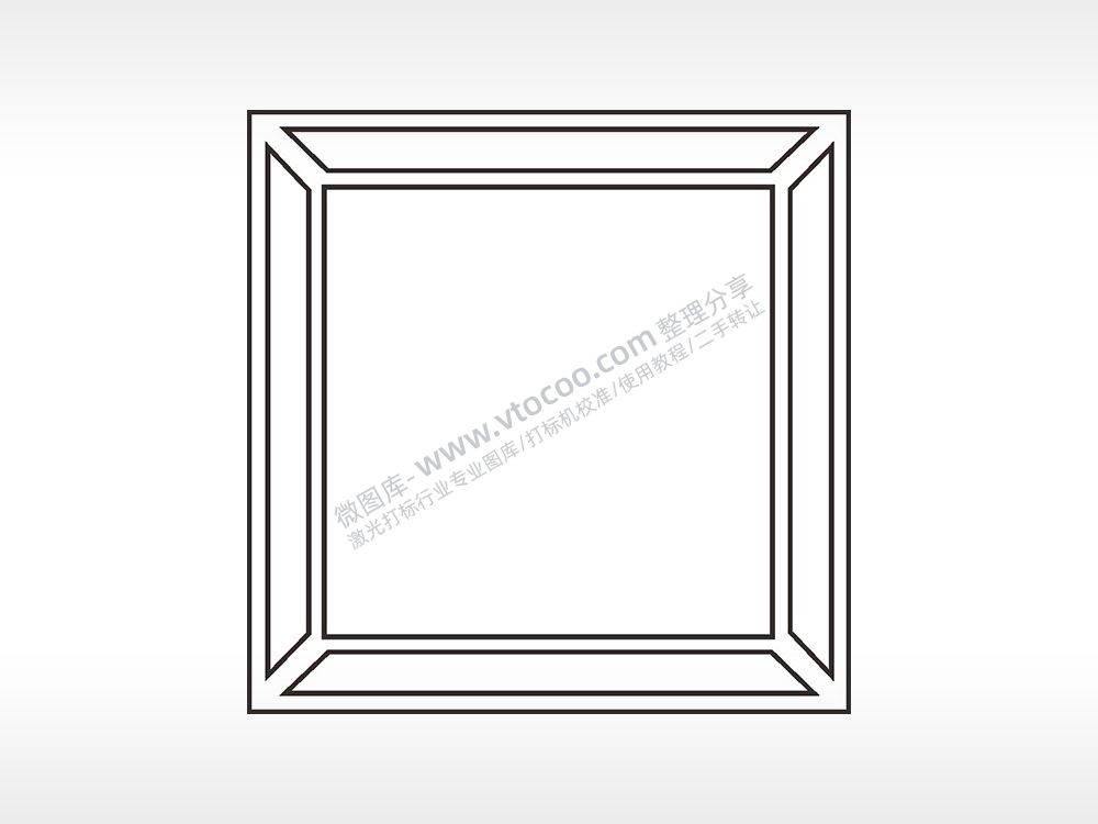 正方形窗户边角简笔画边框大全AI8.0格式激光打标文件通用矢量图