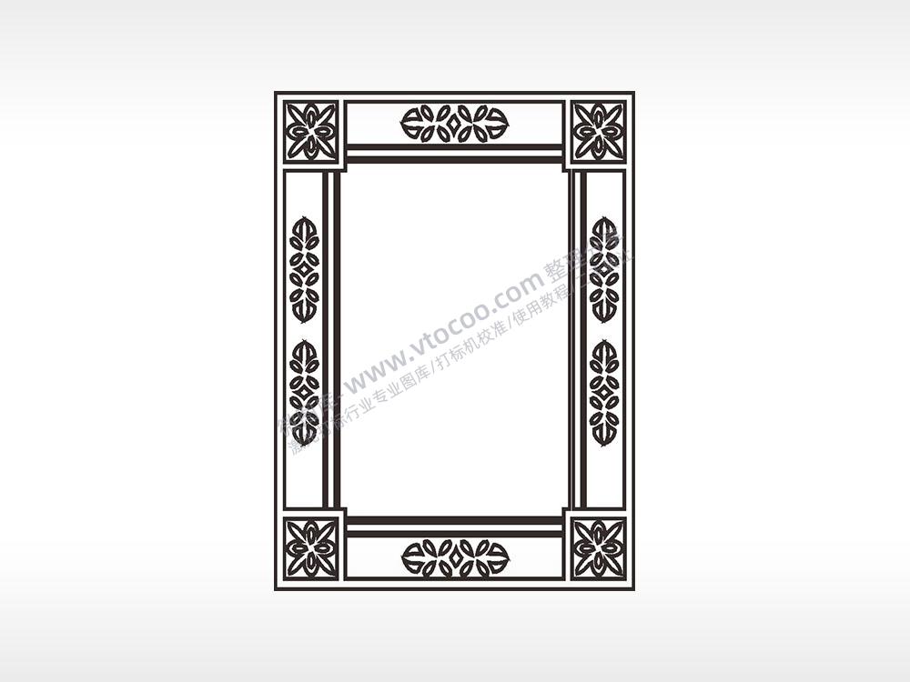 花瓣正方形边缘边框大全AI8.0格式激光打标文件通用矢量图