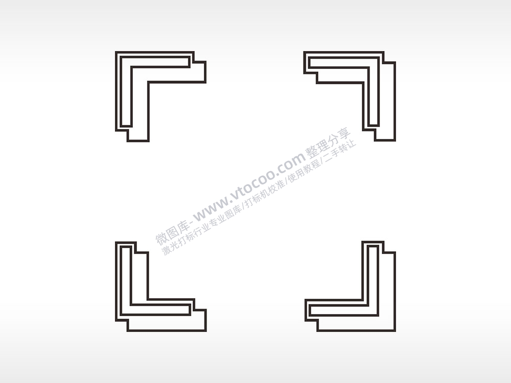 相框正方形简笔画边框大全AI8.0格式激光打标文件通用矢量图