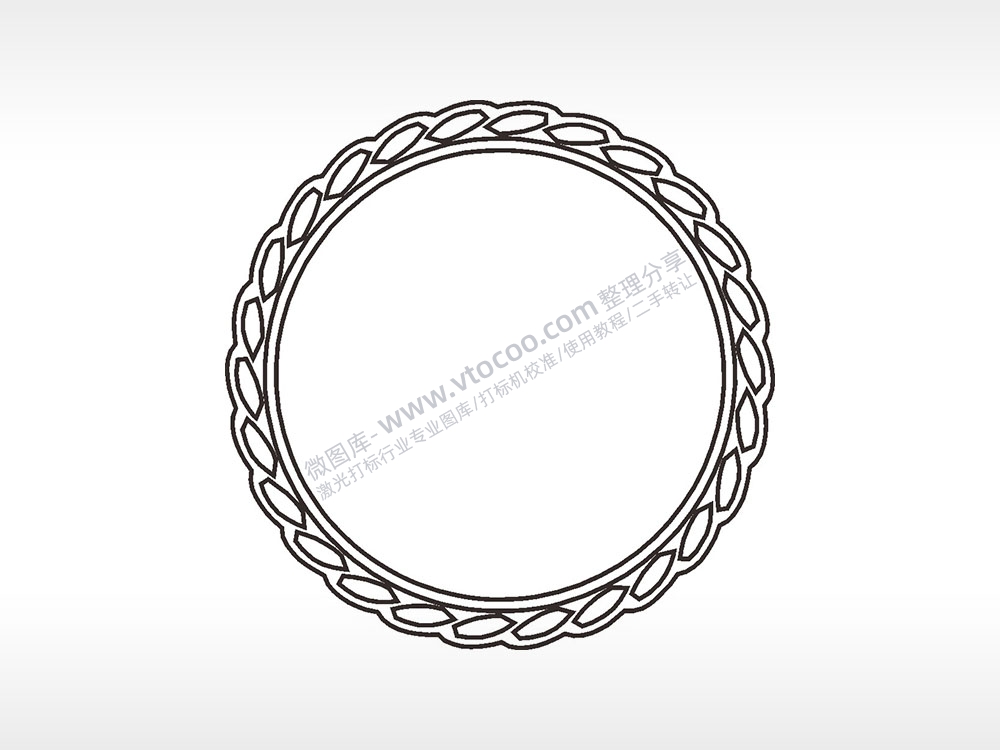 麻线圈边角简笔画边框大全AI8.0格式激光打标文件通用矢量图