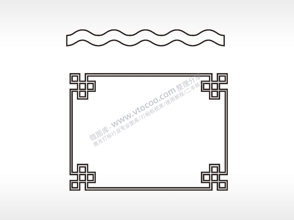 丝带中国结边角简笔画边框大全AI8.0格式激光打标文件通用矢量图