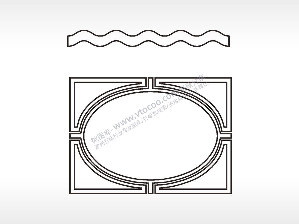 线条椭圆图边角简笔画边框大全AI8.0格式激光打标文件通用矢量图