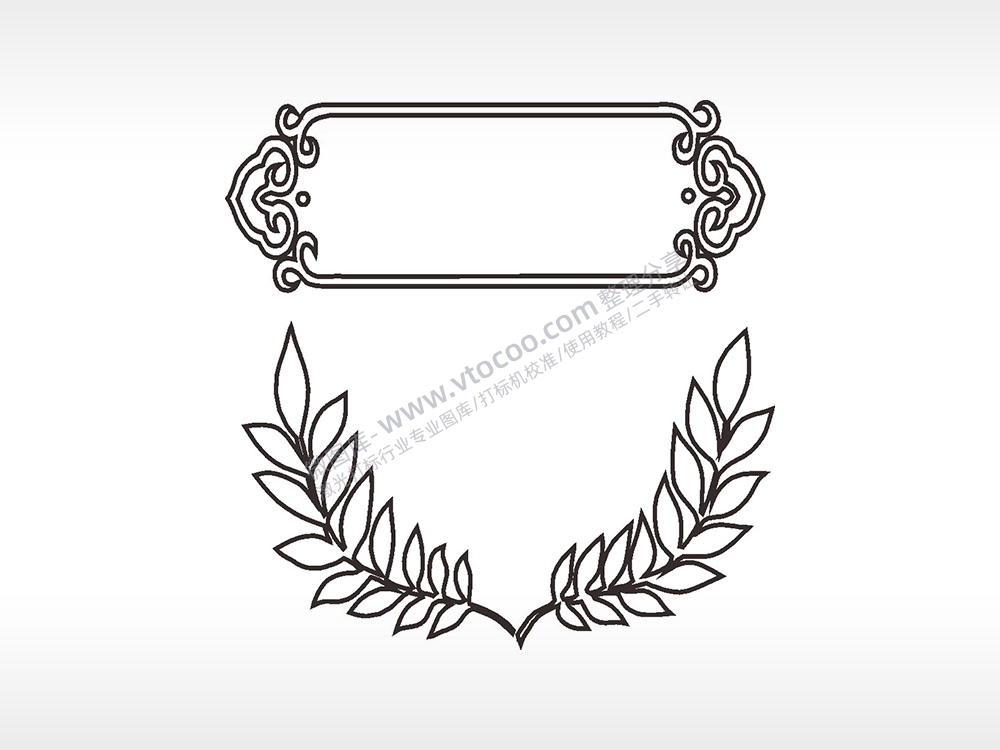 树叶镜子边角简笔画边框大全AI8.0格式激光打标文件通用矢量图