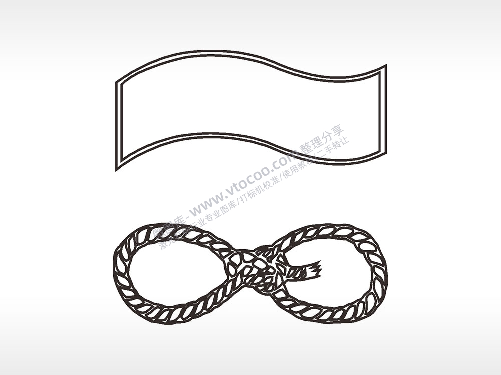 绳子丝带边角简笔画边框大全AI8.0格式激光打标文件通用矢量图