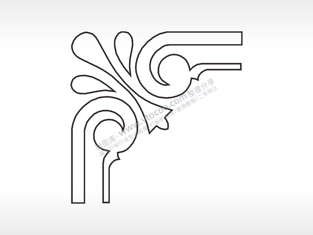 中式边角简笔画边框大全AI8.0格式激光打标文件通用矢量图