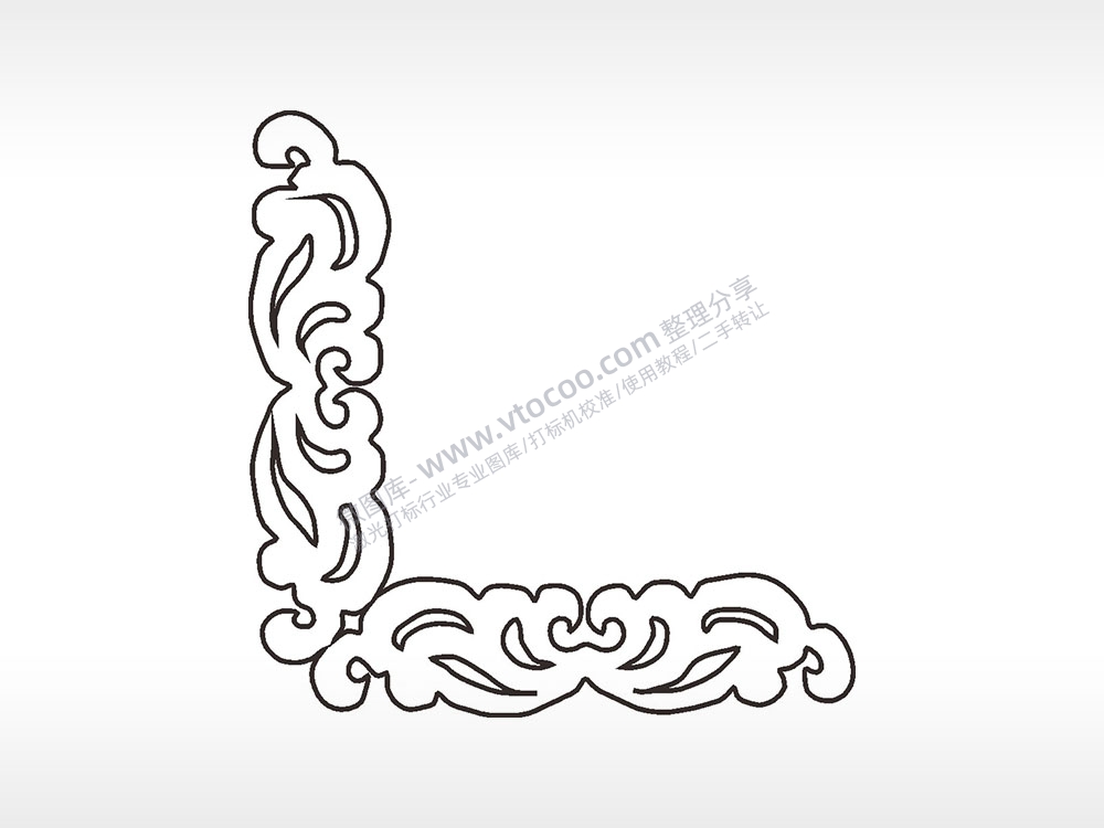 蒙花纹边角简笔画边框大全AI8.0格式激光打标文件通用矢量图