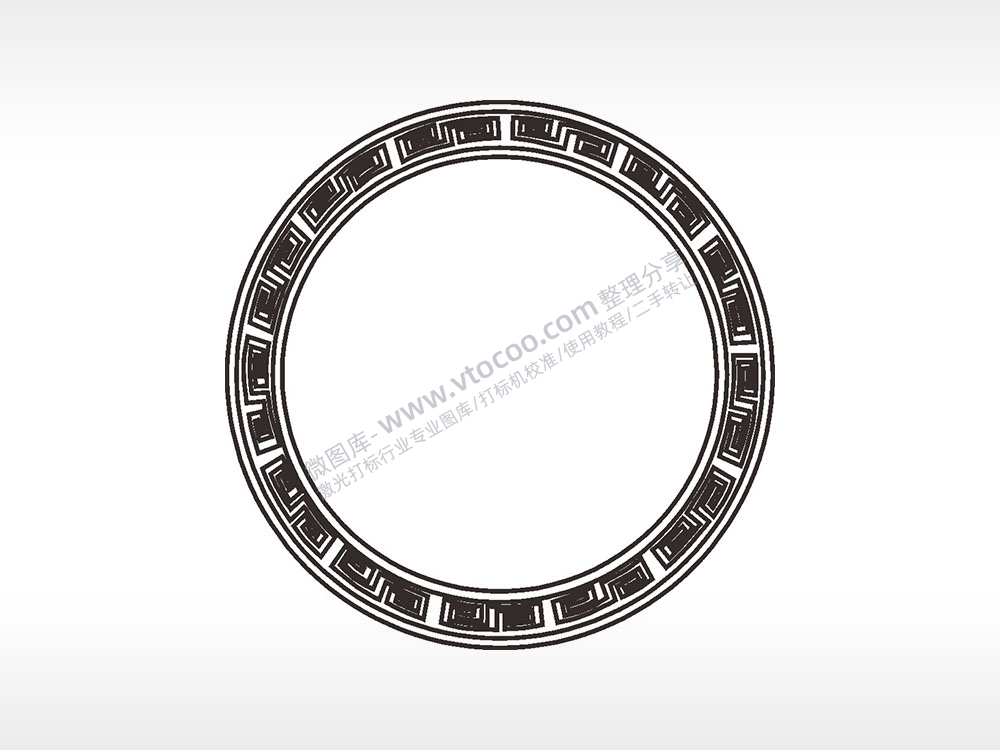 环形图案边角简笔画边框大全AI8.0格式激光打标文件通用矢量图