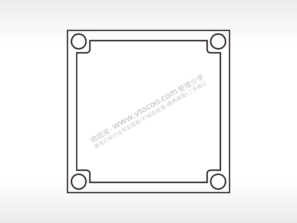 正方形圆形边角简笔画边框大全AI8.0格式激光打标文件通用矢量图