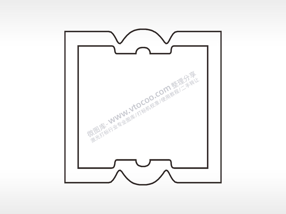 烟灰缸边角简笔画边框大全AI8.0格式激光打标文件通用矢量图