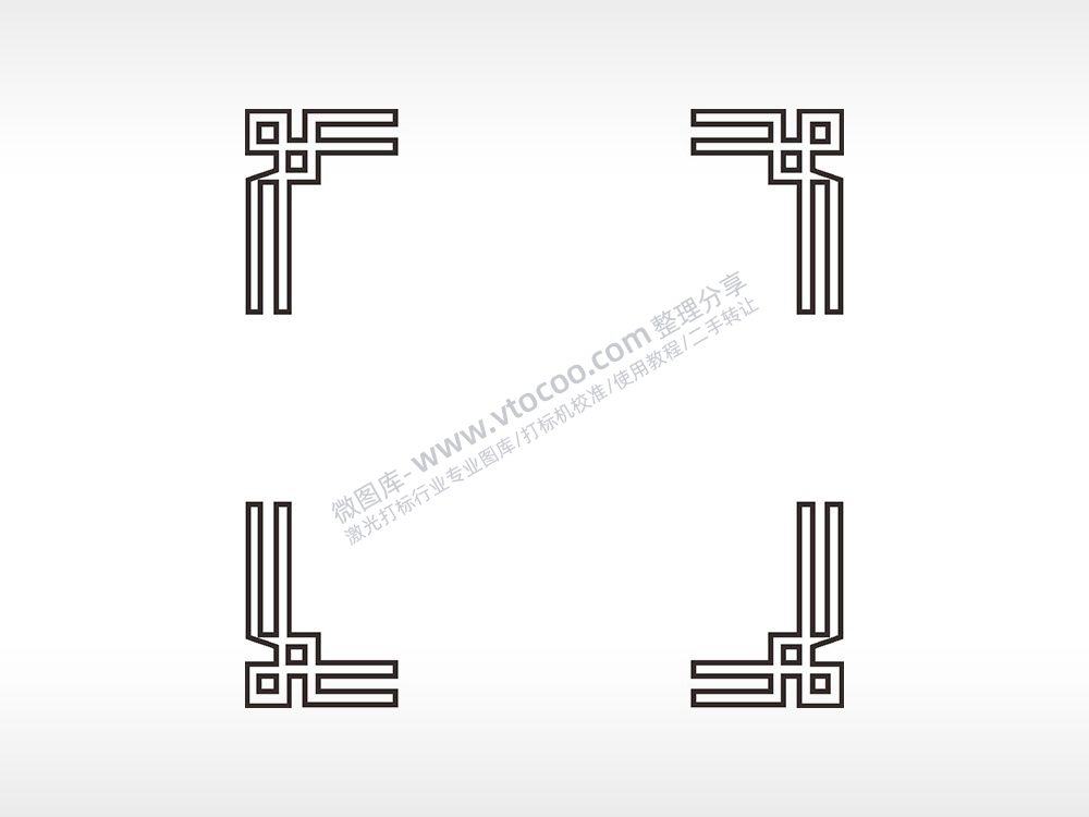 中国结边角简笔画边框大全AI8.0格式激光打标文件通用矢量图