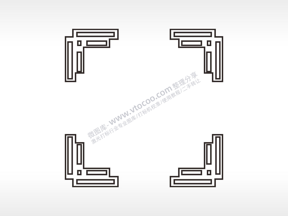 国风边角简笔画边框大全AI8.0格式激光打标文件通用矢量图