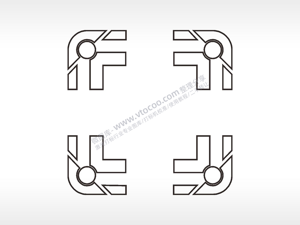 螺丝头边角简笔画边框大全AI8.0格式激光打标文件通用矢量图
