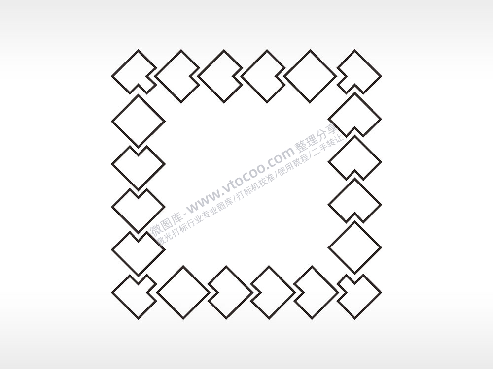 菱形边角简笔画边框大全AI8.0格式激光打标文件通用矢量图