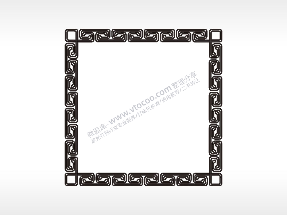 中式边角简笔画边框大全AI8.0格式激光打标文件通用矢量图