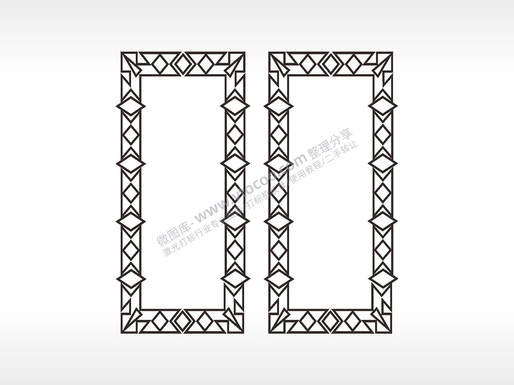 菱形窗户边角简笔画边框大全AI8.0格式激光打标文件通用矢量图