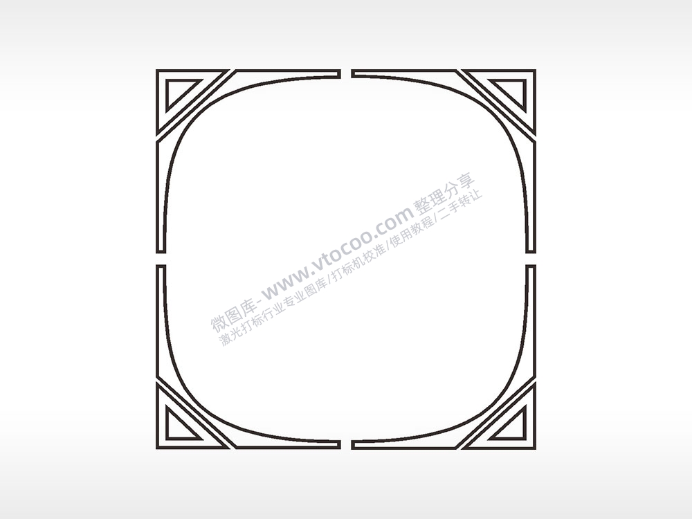 椭圆边角简笔画边框大全AI8.0格式激光打标文件通用矢量图