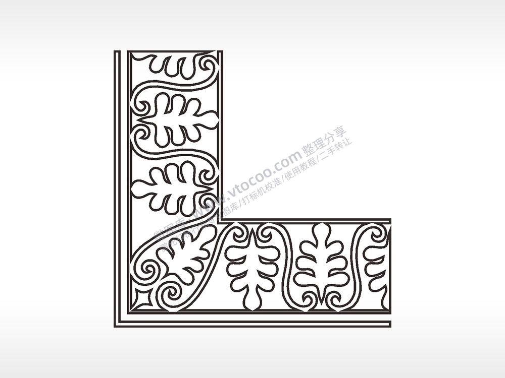 复古角隅边角简笔画边框大全AI8.0格式激光打标文件通用矢量图