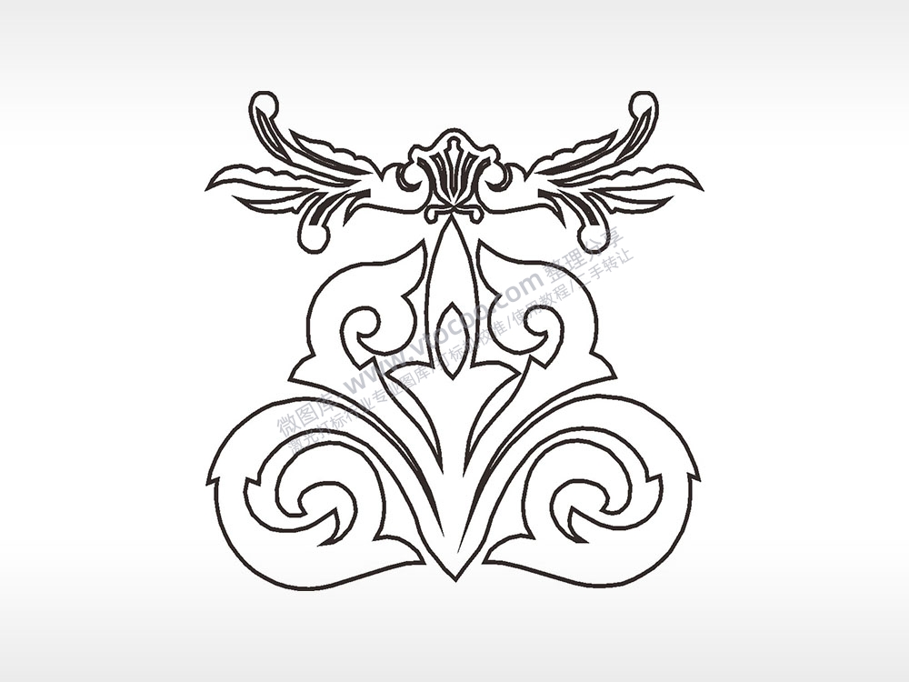 欧式花纹冠冕边角简笔画边框大全AI8.0格式激光打标文件通用矢量图