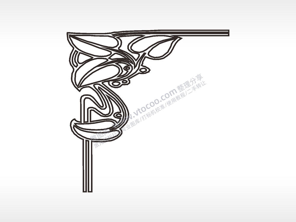 叶子边角简笔画边框大全AI8.0格式激光打标文件通用矢量图