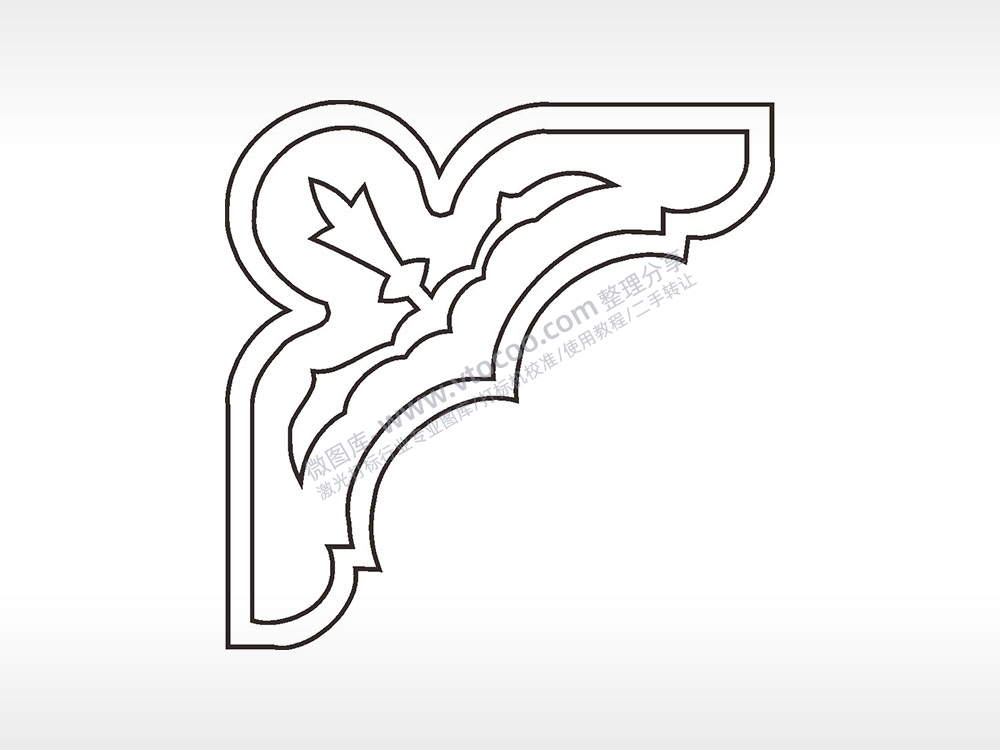 边角花简笔画边框大全AI8.0格式激光打标文件通用矢量图